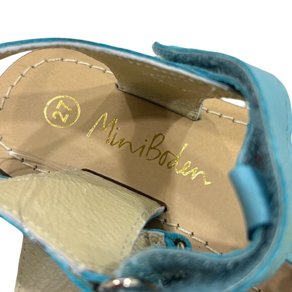 Mini Boden Kids Blue Sandals With Raffia Lion Motif Size 27 (10 US) - Picture 4 of 4